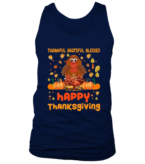Thankful Grateful Blessed Happy Thanksgiving Men's Tank Top