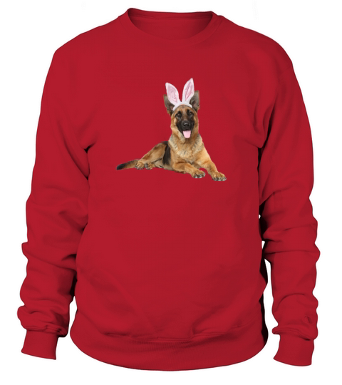 German Shepherd Wearing Easter Bunny Ears Dog Sweatshirt Unisex