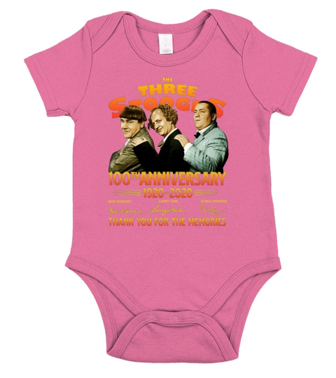 The Three Stooges 100th Anniversary 1920 2020 Thank You For The Memories Signatures Short Sleeve Baby One-Piece