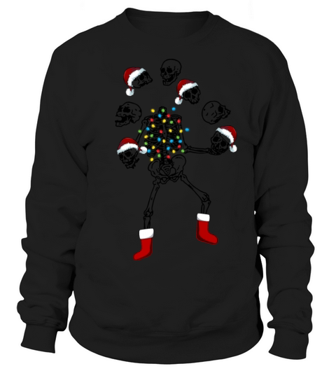 Creepy christmas skull juggling skeleton santa Women's Sweatshirt