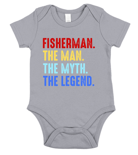 Fishing Man Myth Legend Fisher Angler Angling Gift Short Sleeve Baby One-Piece