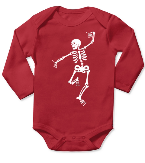Funny Dancing Skeleton for Halloween Long Sleeve Baby One-Piece