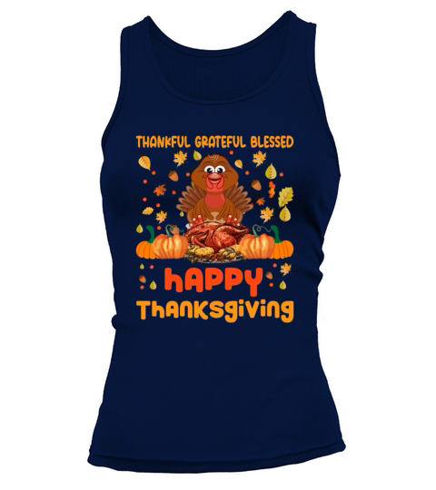 Thankful Grateful Blessed Happy Thanksgiving Women's Tank Top