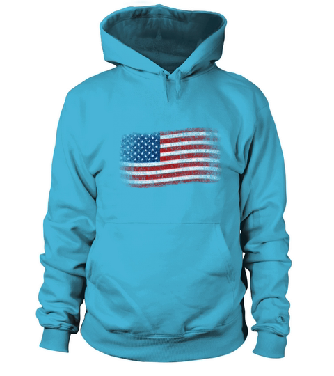 American Flag Patriotic Gift Vintage USA Flag Women's Hoodie