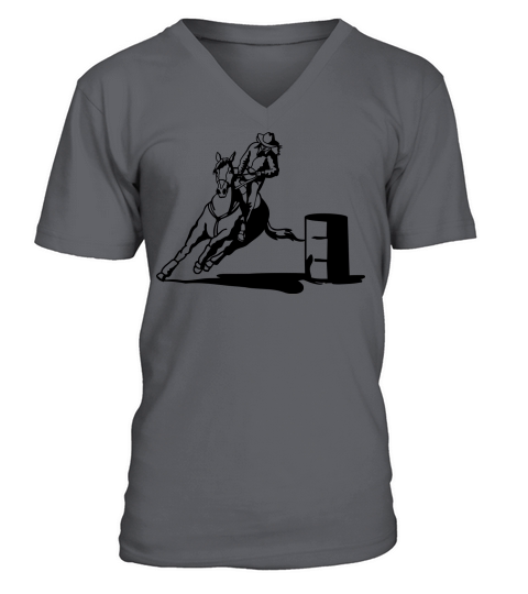 barrel racing lady with horse Men's V-Neck T-shirt