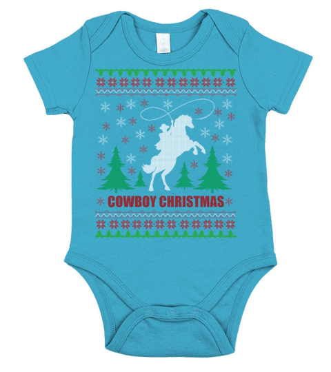 Cowboy Christmas Short Sleeve Baby One-Piece