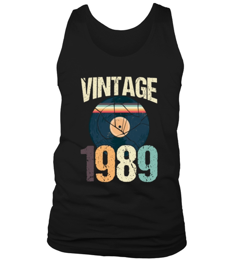 Retro Vintage 1989 31 st Birthday Record Vinyl Men's Tank Top