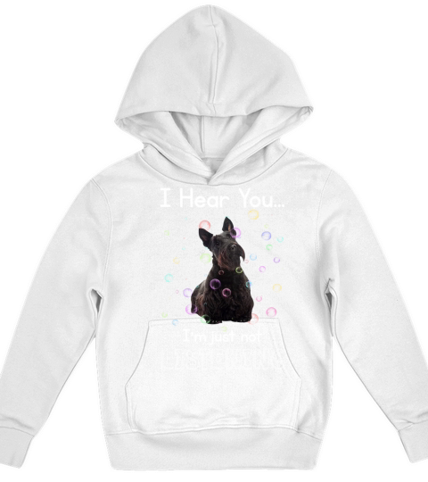 Scottish Terrier I Hear You I Am Just Not Listening Funny dog Lovers Kids Hoodie