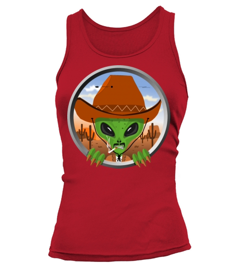 Alein cowboy getting shot Women's Tank Top