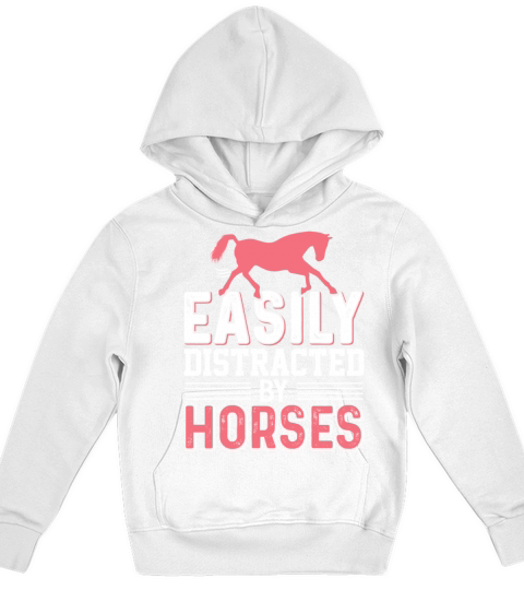 Horse Riding Easily Distracted By Horses Kids Hoodie
