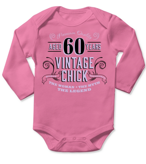 vintage chick - 60th Long Sleeve Baby One-Piece