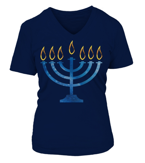 artTS Festival of Lights MENORAH Hanukkah bluz Women's V-Neck T-shirt