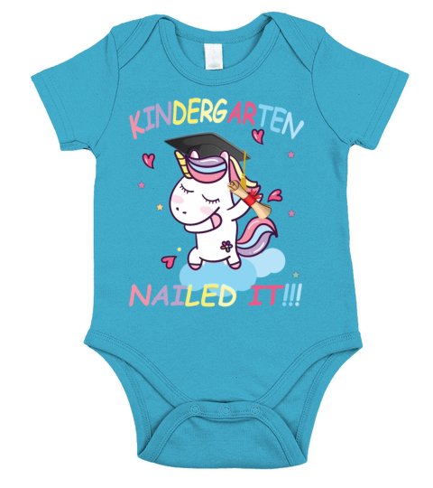 Dabbing Unicorn Kindergarten Nailed It Graduate Short Sleeve Baby One-Piece
