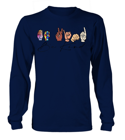 Be Kind Autism Awareness Hand Gesture Autistic Syn Men's Long Sleeve