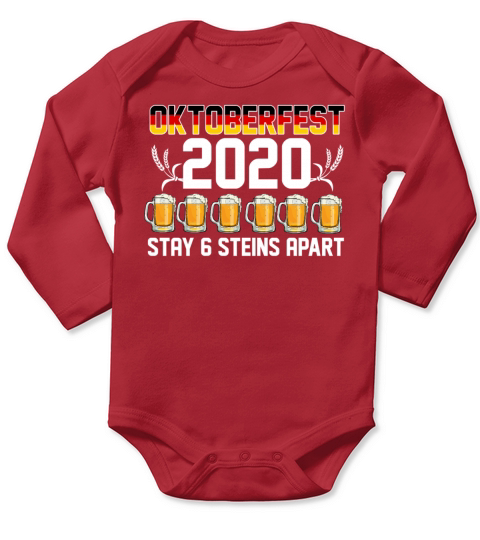 Oktoberfest 2020 6 Stein Apart Beer October Gift Long Sleeve Baby One-Piece