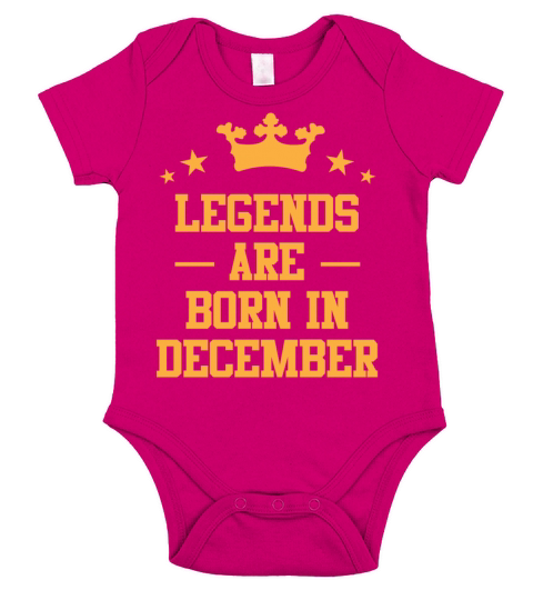 Legends Are Born In December Short Sleeve Baby One-Piece