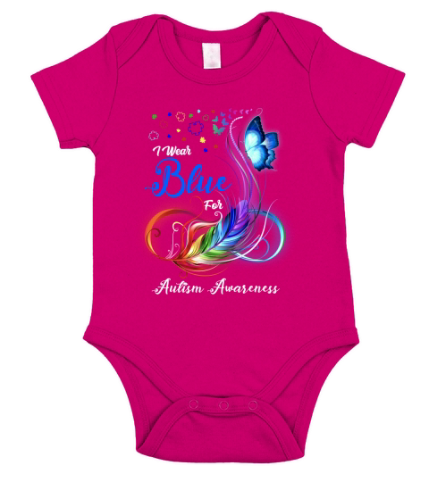I wear blue for Autism Awareness Short Sleeve Baby One-Piece