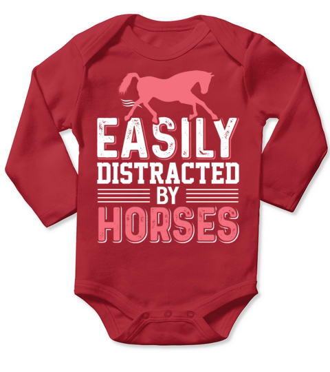 Horse Riding Easily Distracted By Horses Long Sleeve Baby One-Piece