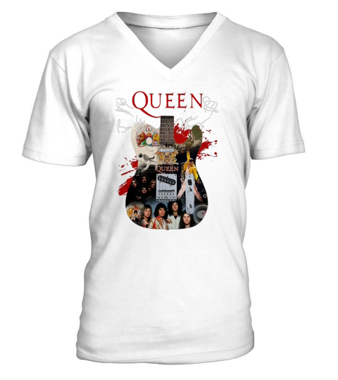Queen Freddie Mercury guitarist signatures shirt V-Neck T-shirt