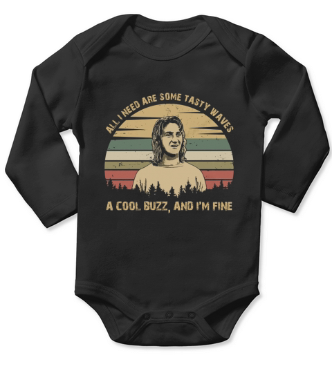 I Need are Some Tasty Waves Vintage Long Sleeve Baby One-Piece