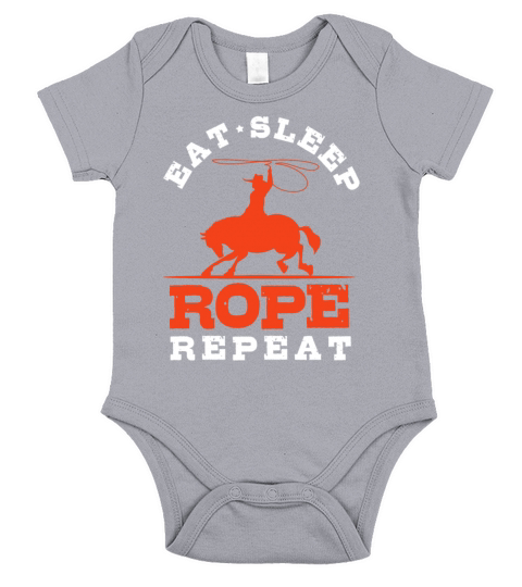 Eat Sleep Rope Repeat Funny Rodeo For Men Short Sleeve Baby One-Piece
