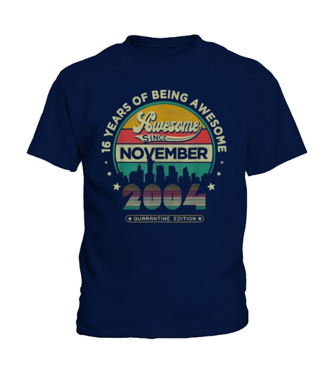 Vintage Born November 2004 16th Birthday Kids T-Shirt