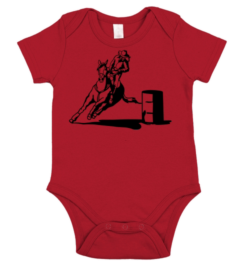barrel racing lady with horse Short Sleeve Baby One-Piece