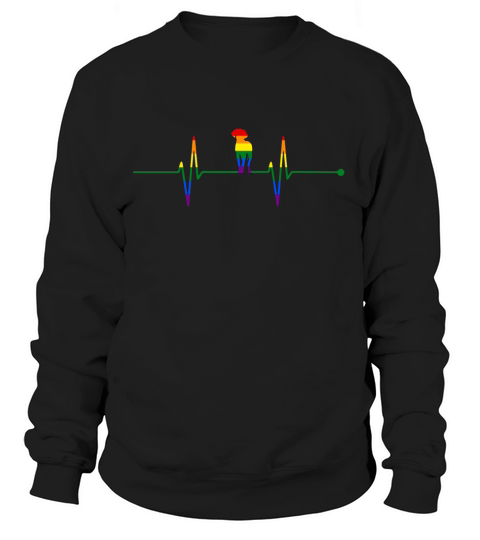 Weimaraner Dog Heartbeat Gay Rainbow Colorful LGBTQ Women's Sweatshirt