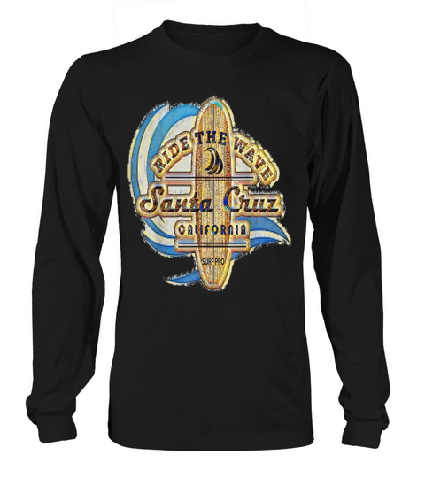 Santa Cruz Tourist Tee Shirt Vintage Look T-Shirt Men's Long Sleeve