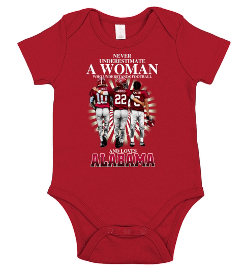 never underestimate a woman who loves alabama Short Sleeve Baby One-Piece