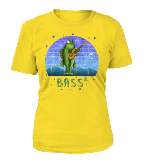 Bass 2 Guitar Fish Pun Fishing Musician Music Women's T-Shirt