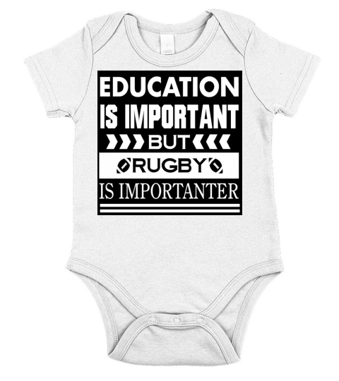 funny saying RUGBY is importanter Classic T-Shirts Short Sleeve Baby One-Piece
