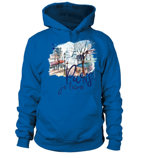 Paris Je Taime Souvenir France Watercolor Art Women's Hoodie