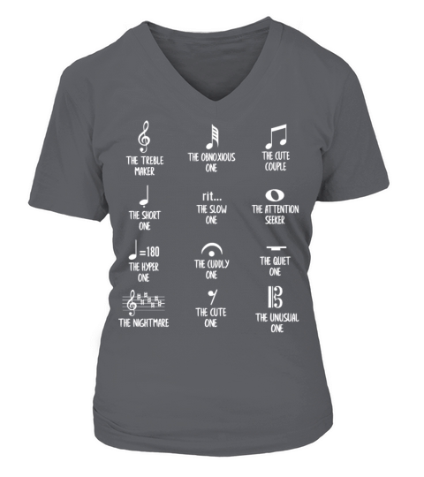 Funny symbol music shirt Women's V-Neck T-shirt