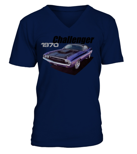 70 challenger in purple Men's V-Neck T-shirt