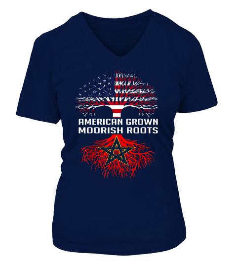 American Grown Moorish Roots Proud Moors Moorish Moroccan V-neck T-Shirt Woman