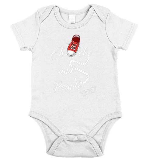 Chucks And Pearls 2021 Red Cute Shoe Short Sleeve Baby One-Piece