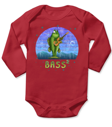 Bass 2 Guitar Fish Pun Fishing Musician Music Long Sleeve Baby One-Piece