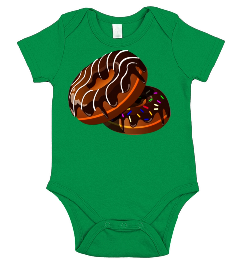 Donut sweet food candy vector illustration drawing Short Sleeve Baby One-Piece