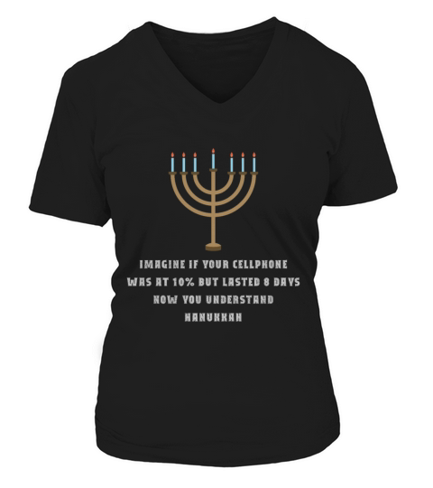 Sarcastic Hanukkah Chanukah Cellphone Funny Tee Women's V-Neck T-shirt