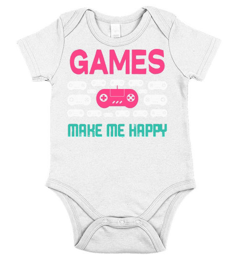 Games Make Me Happy Short Sleeve Baby One-Piece