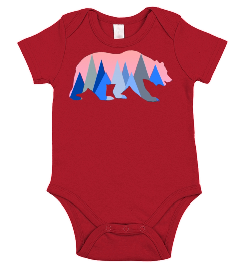 mountain bear Short Sleeve Baby One-Piece