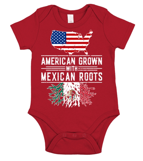 American Grown Mexican Roots Pride Mexico Short Sleeve Baby One-Piece