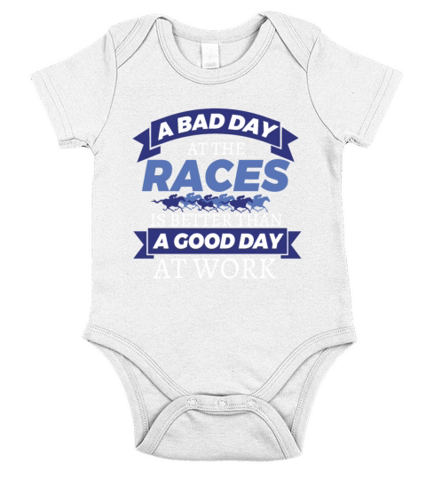 Horse Racing Bad Day At Races Better Than Work Short Sleeve Baby One-Piece