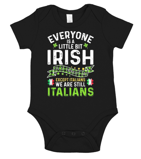 Irish Italian St Patricks Day Shamrock Italian Flag Gift Short Sleeve Baby One-Piece