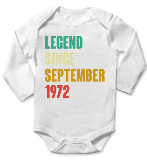 September 1972 50th Birthday 50 Years Old Bday Gi Long Sleeve Baby One-Piece
