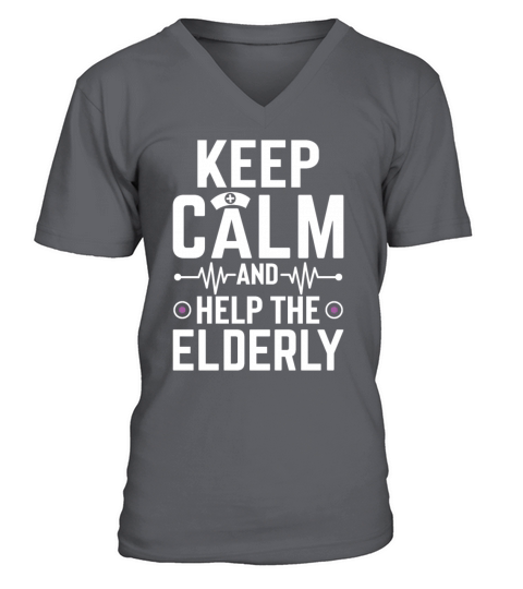 Stay calm and help the elderly seniors Men's V-Neck T-shirt