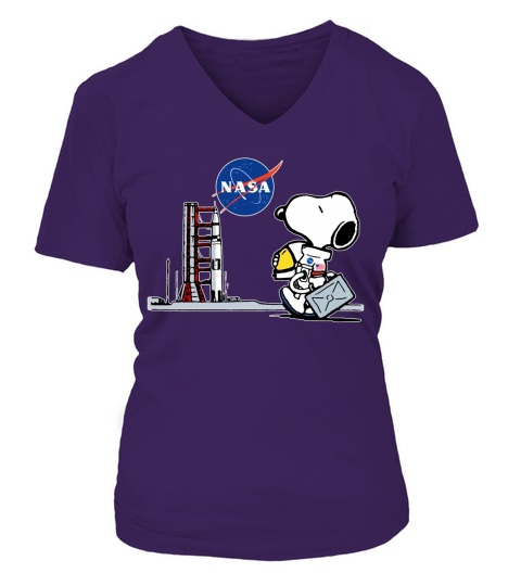 Nasa Snoopy Astronaut t-shirt V-neck T-Shirt Woman