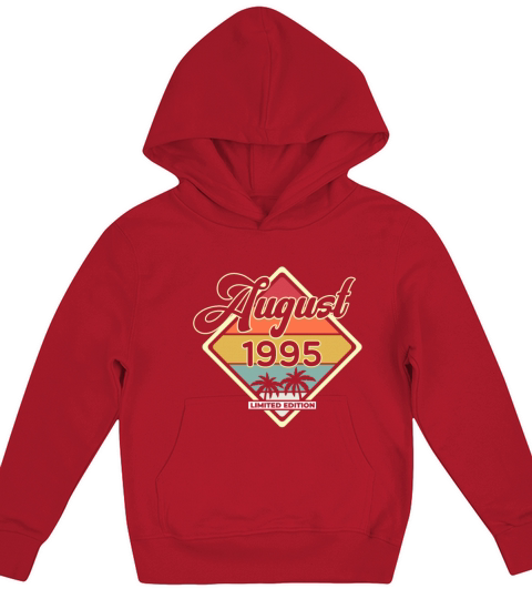 Vintage August 25 Year 1995 25th Birthday Gift Kids Hoodie