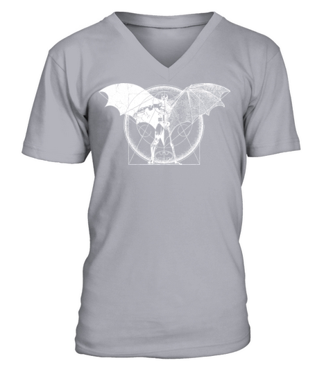 Batman Dark White Wings Men's V-Neck T-shirt